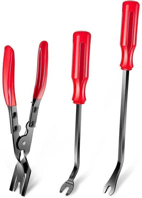 Kit d'outils de retrait de clips en trois pièces, pince à clips, kit de démontage d'intérieur de voiture, kit de réparat...