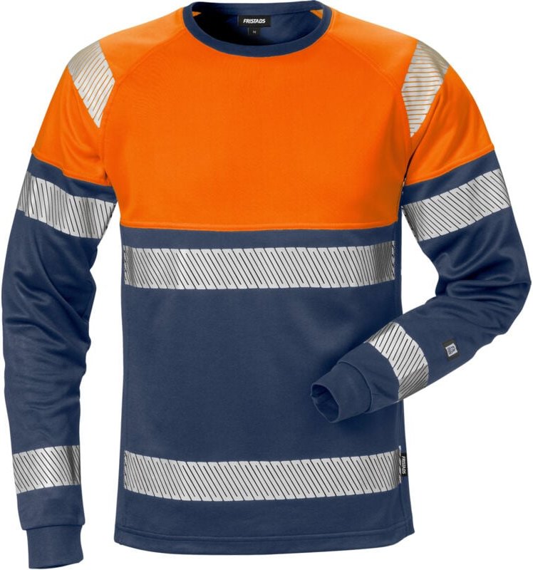 Thumbnail - Fristads 129513-271-S High Vis T-Shirt Langarm Kl. 1 7519 THV - Rippstrickkragen