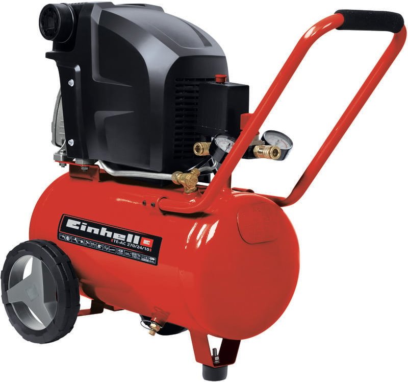 Einhell - Kompressor te-ac 270/24/10 (1800 w., max. 10 bar, 24 l-Tank, 270 l/min Ansaugleistung, Motordrehzahl 2850 min-...