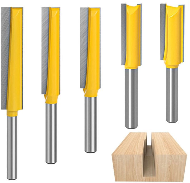 5-teiliges 8-mm-Fräserset, Kopierfräser, Hartmetallfräser, extra lange Holzfräser, Nutfräser für die Holzbearbeitung, ge...