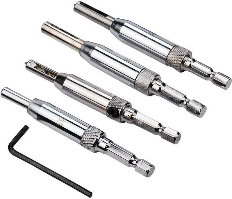 Selbstzentrierender Bohrer – 4er-Set HSS-Holzbearbeitungswerkzeuge. Selbstzentrierende Scharniere für Tür- und Schranktr...
