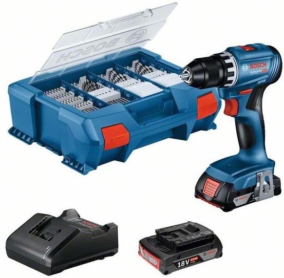 Bosch Akku-Bohrschrauber gsr 18V-45, 2 Akku gba 18V 2.0Ah, Ladg. im l-case
