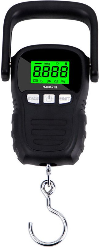 Ahlsen - Tragbare Reisegepäckwaage 110 lb/50 kg usb wiederaufladbare Kofferwaage mit großem Griff und Haken, hintergrund...