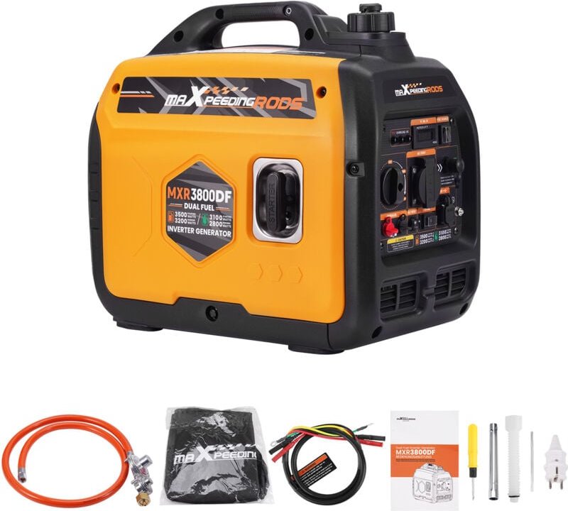 3500W Dual Fuel Inverter Stromerzeuger Benzin & LPG Generator For Camping Garten
