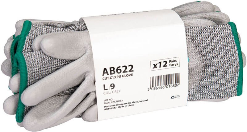 Gant Pu Cut C13 (Packung 12) - Größe XXL - Grau - Portwest