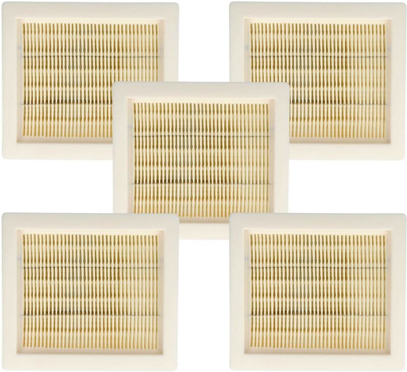 vhbw 5x Flachfaltenfilter H11 kompatibel mit Worx WX031, WX031.9 Staubsauger