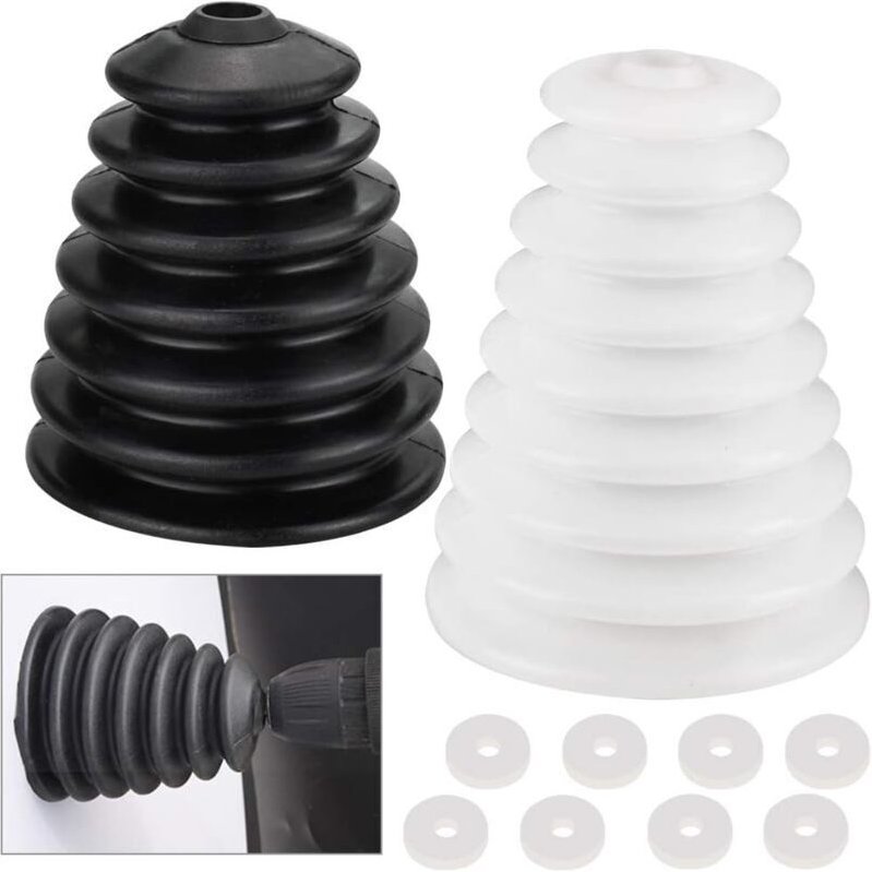 2 Stück Staubabsaughauben aus Gummi für Elektrowerkzeuge mit 8 Gummiringen, elastische Staubabsaugung für Bohrmaschinen,...