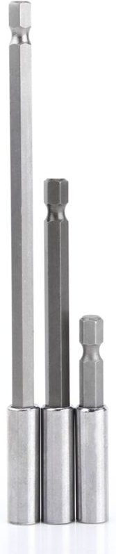 Set mit 3 Verlängerungen für Bohrmaschine und Akkuschrauber mit magnetischem Bithalter und 6,35 mm (1/4") Schaft