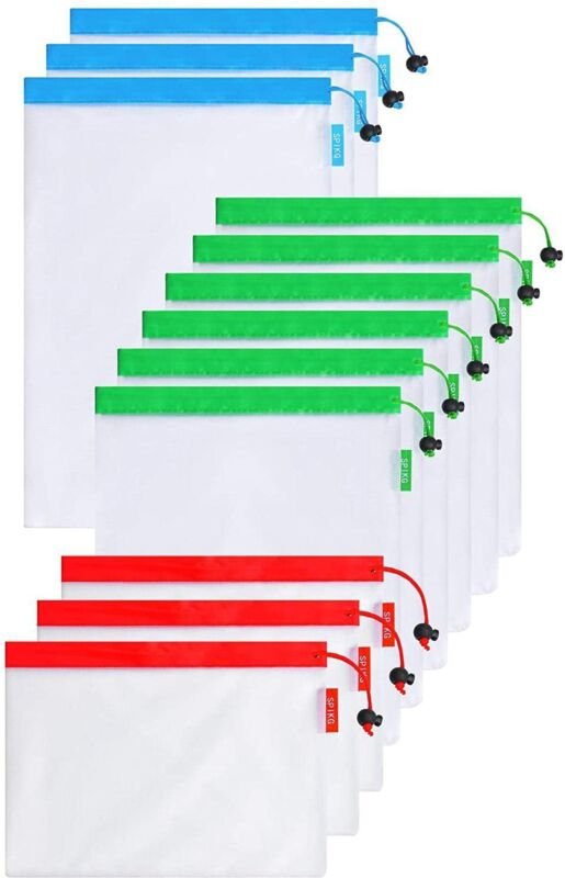 12x wiederverwendbare Obst- und Gemüsebeutel