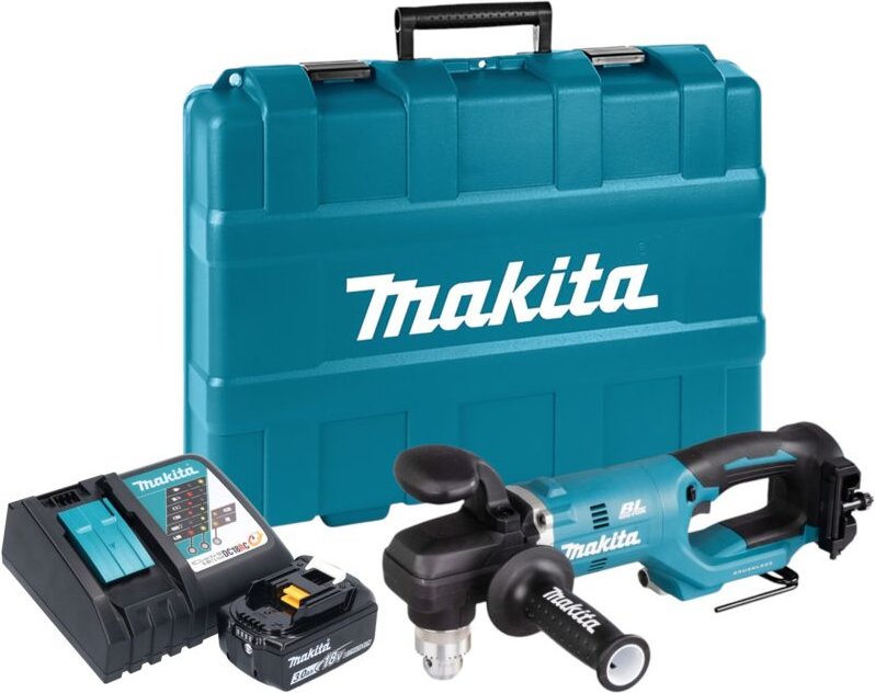 Makita DDA 450 RF1K Akku Winkelbohrmaschine 18 V 70 Nm Brushless + 1x Akku 3,0 Ah + Ladegerät + Koffer
