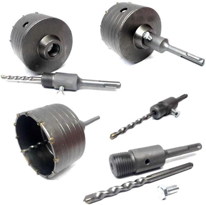 Vtizikl Fresa Carotatrice A Tazza Per Muro Da 30mm A 130mm + Asta Da 11 Cm Sds Plus - 60 mm