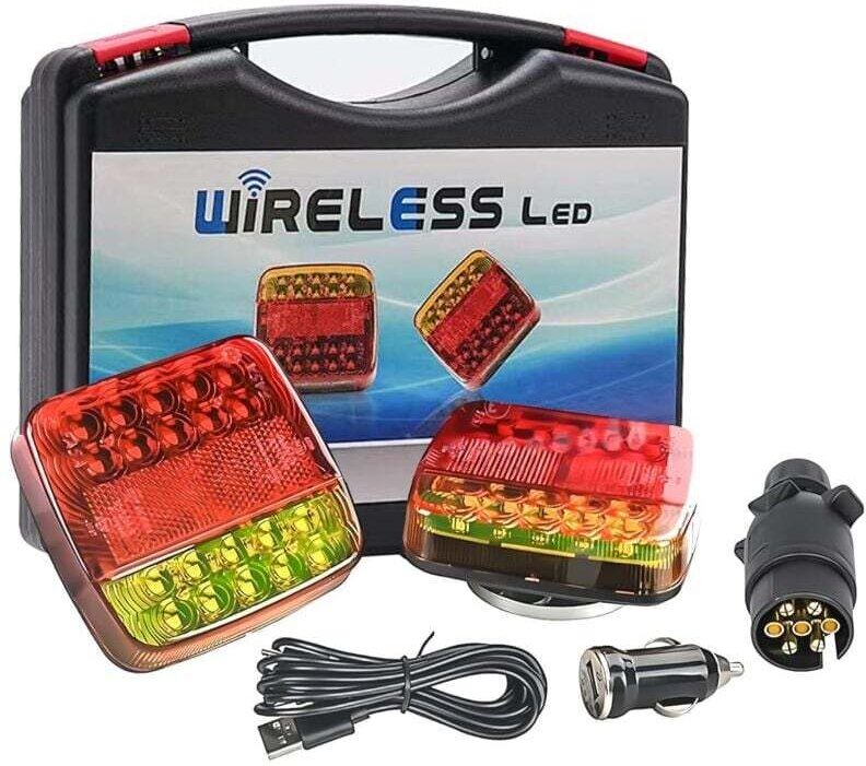 Kabelloses Anhängerlichtpanel, magnetisches Anhängerrücklichtset, WLAN-LED-Leuchte, wiederaufladbare kabellose magnetisc...