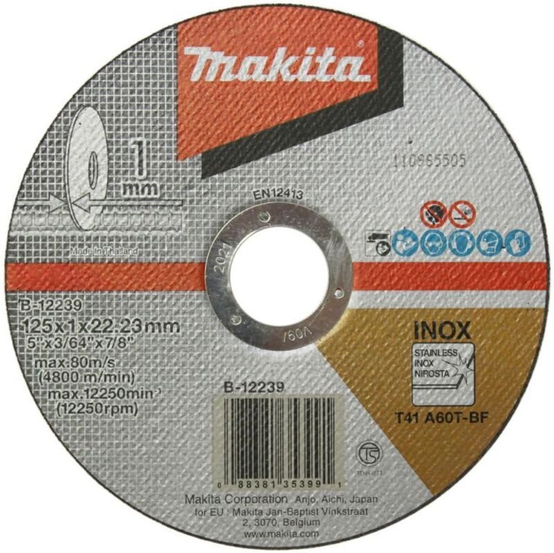 Makita - Trennscheiben Trennscheibe Winkelschleifer 10x 125x1,0mm inox P-40048-10
