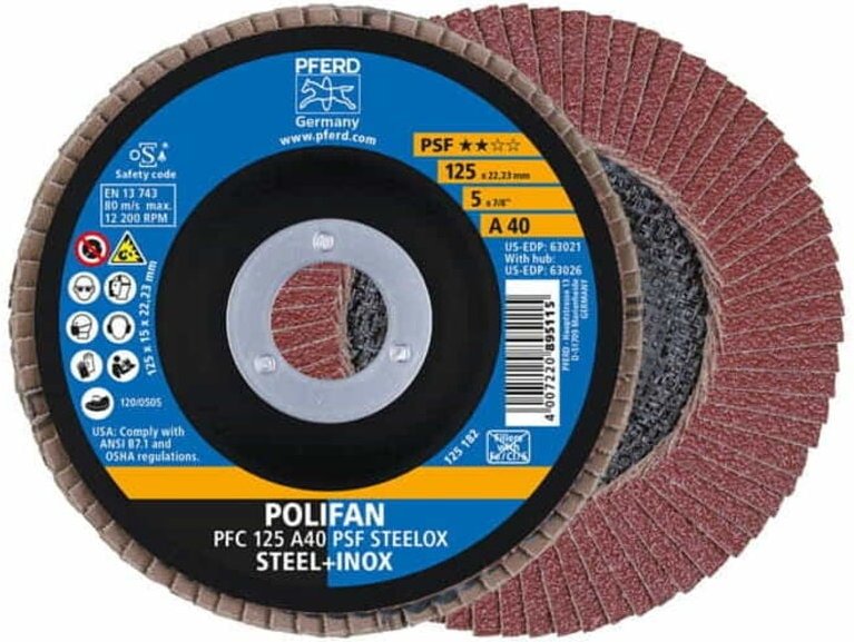 PFERD TOOLS 67746125 Fächerscheibe POLIFAN A PSF STEELOX Ø 125 mm Körnung 60 kon