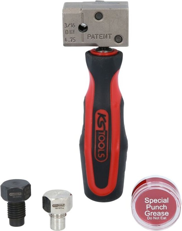 Ks Tools 122.1215 FLAREFIXeco 4,75 mm Universal-Bremsleitungs-Bördelgerät-Satz, 4-tlg