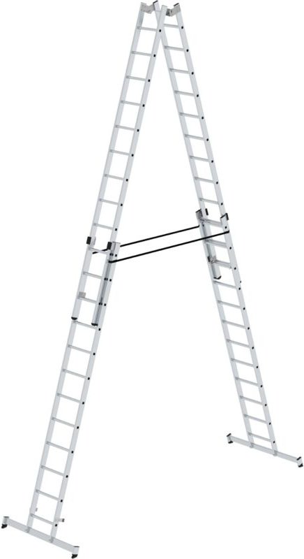 Günzburger Steigtechnik Sprossen-Stehleiter 4tlg. mit nivello-Traverse 4 x 12 Sprossen - 033048