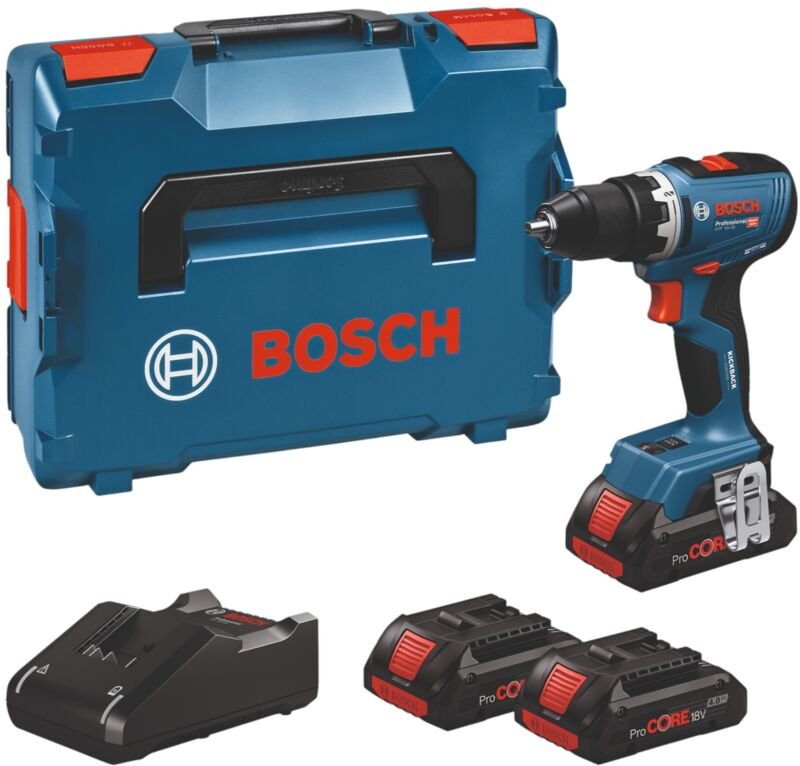 Bosch Akku-Bohrschrauber gsr 18V-65 3x 4,0 AhProCore und Ladegerät in l-boxx 136