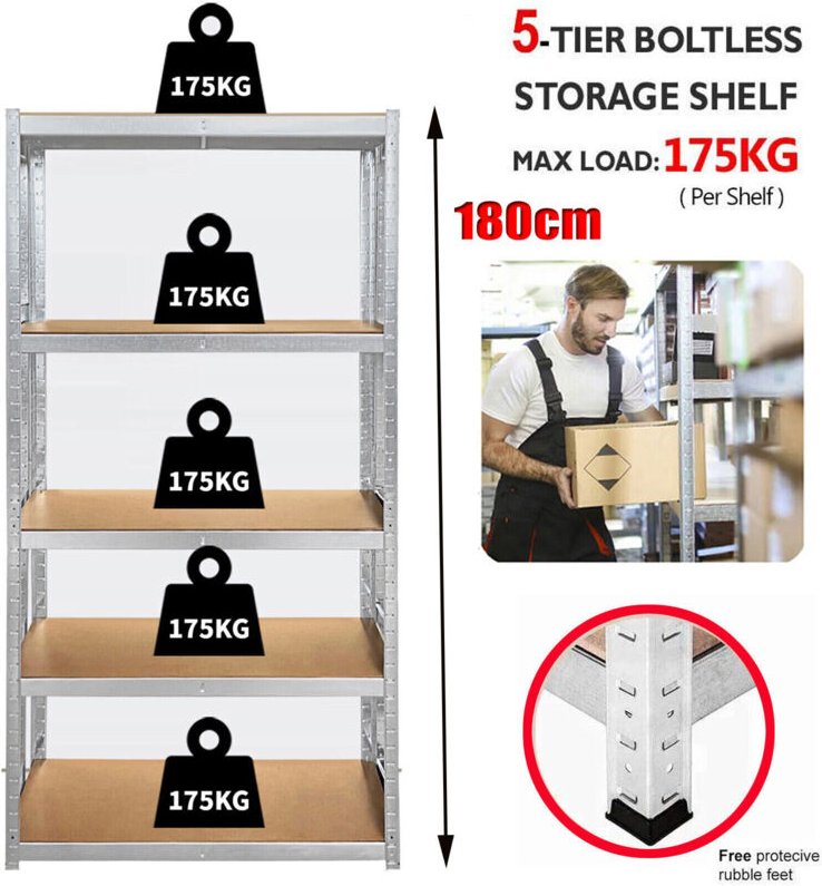 Lagerregal Metall Schwerlastregal Set Kellerregal Werkstattregal mdf Stecken Neu