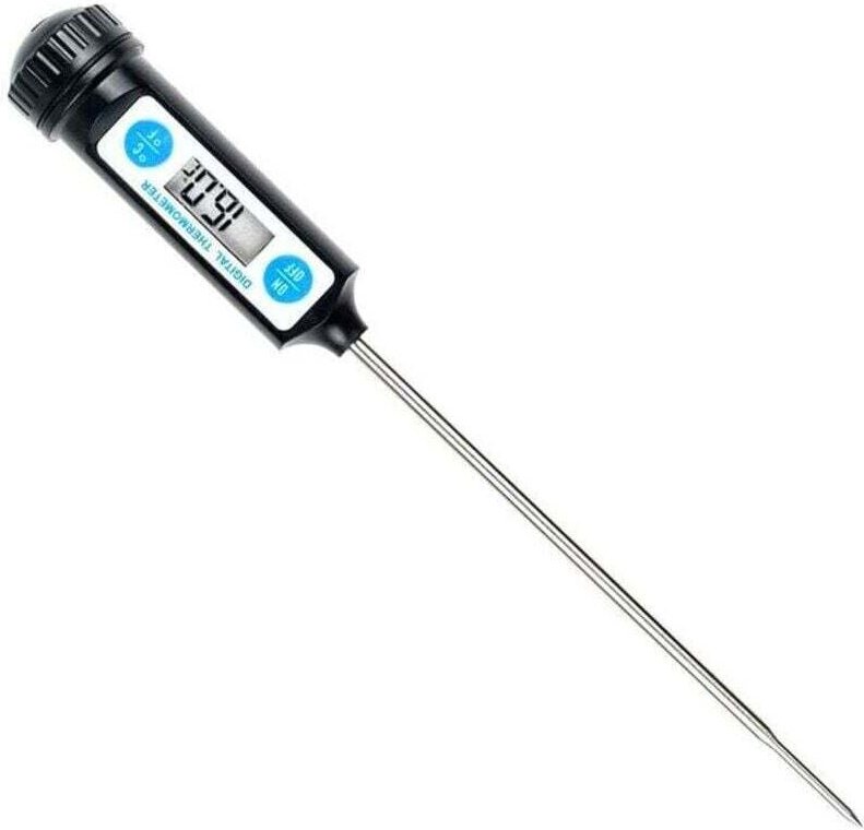 Kochthermometer, XU, Digitales Küchenthermometer mit langer Sonde und LCD-Display für Lebensmittel, Fleisch, Öl, Milch, ...