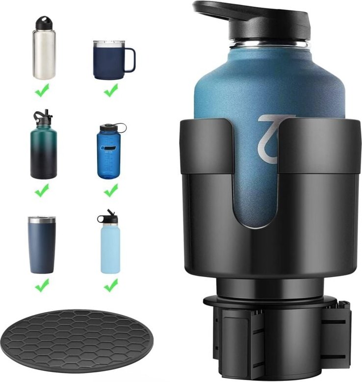 Kompatibel mit ausziehbaren Getränkehaltern im Auto, einschließlich Getränkehaltern mit verstellbarem Fuß.