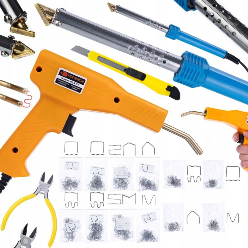 Rosfix Set Kunststoffschweißgerät BL80W + Heftgerät + 800 Klammern – 80 W, 600 °C Für Reparatur von Stoßstangen & Gehäus...
