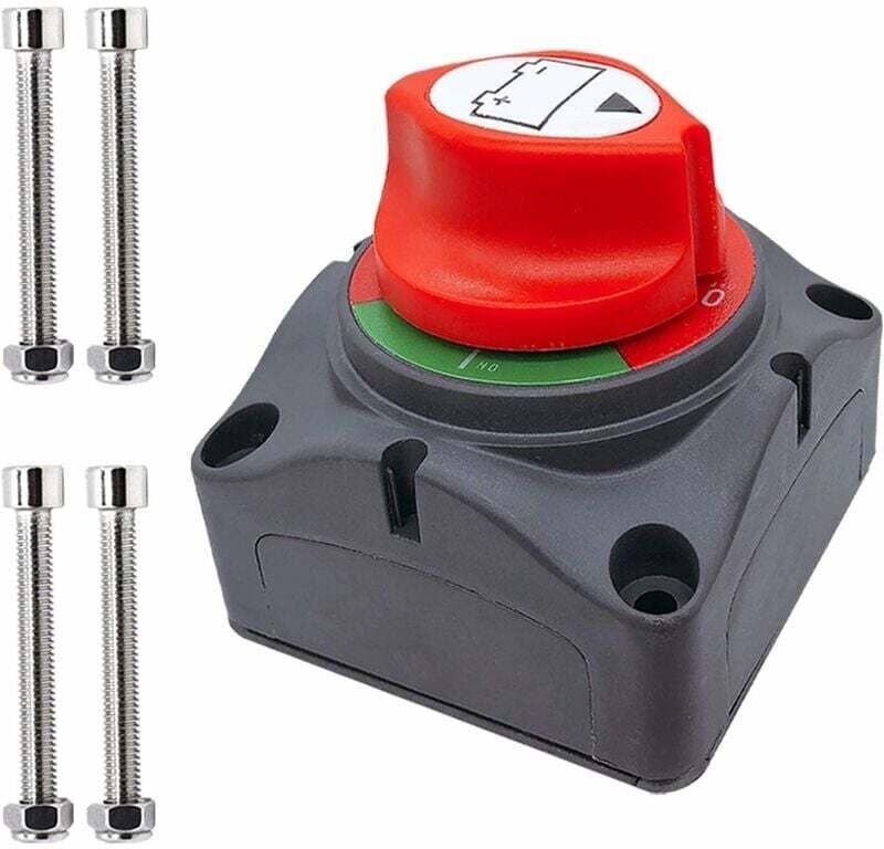 Ampere Batterieschalter, 12-48V, Batterietrennschalter für Auto, Fahrzeug, Wohnmobil und Boot (Ein/Aus)