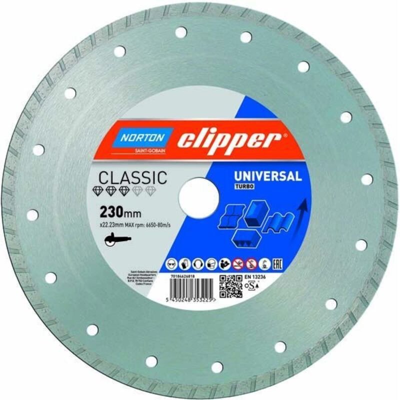 Clipper Diamant Sägeblatt Classic Universal Turbo (vormals Classic Jet), Ausführung: 180 x 22,23 mm