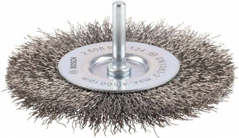 Bosch - Scheibenbürste, Edelstahl, gewellter Draht, 100 mm, 0,3 mm, 10 mm, 4500 u/ min