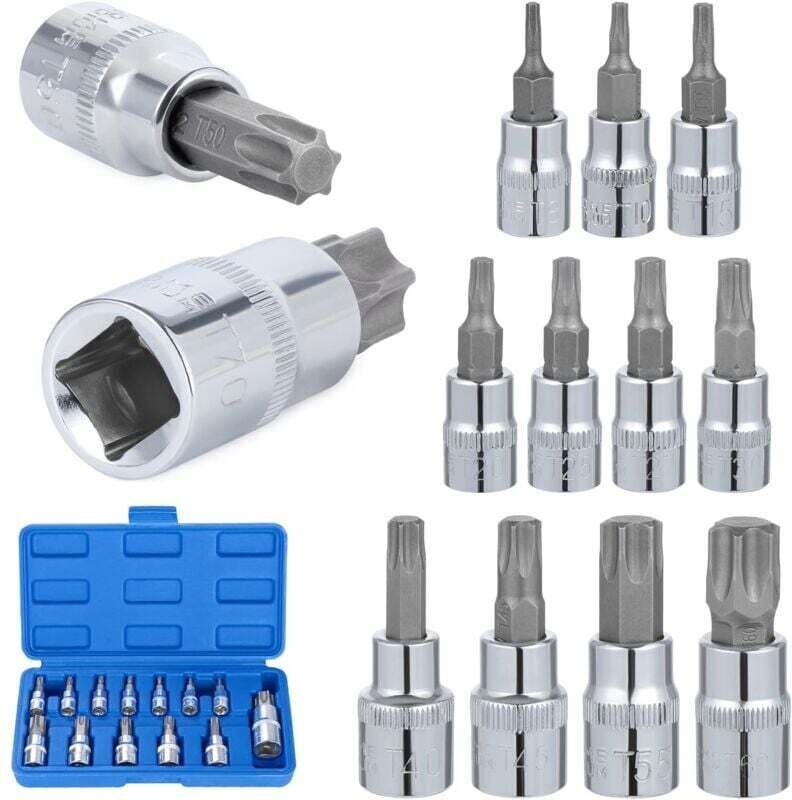 13-teiliges Torx-Steckschlüssel-Set, T8 – T70 Bit-Steckschlüssel-Set, Innen-Torx-Steckschlüsseleinsätze, Torx-Bit-Stecks...