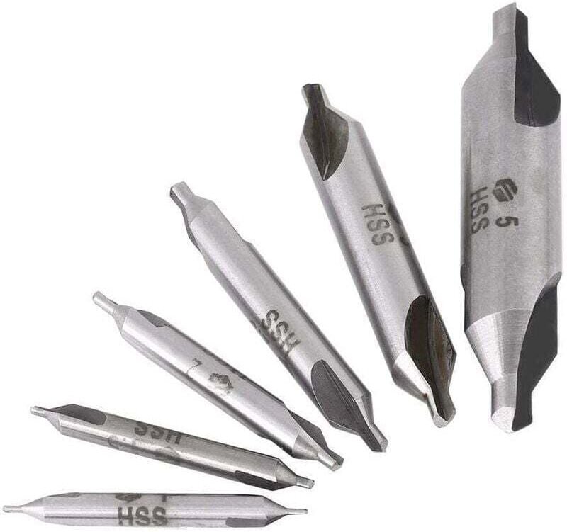 6-teiliges HSS 60°-Zentrierbohrer-Set Ø 1/1,5/2/2,5/3/5 mm für Metall