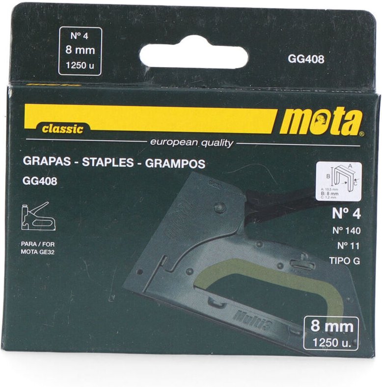 EDM - mota Heftklammern Nr. 4 von 8 mm 1000 Einheiten. Dicke 1,2 mm GG408