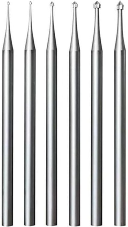 6-teiliges Schnitzfräser-Set mit Zylinder- und Kegelform, 3/32-Zoll-Schaft