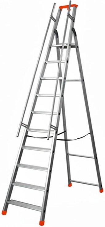 Matisère - Profi Stehleiter 9 Stufen - Maximale Arbeitshöhe 4.05m - Q60/9M