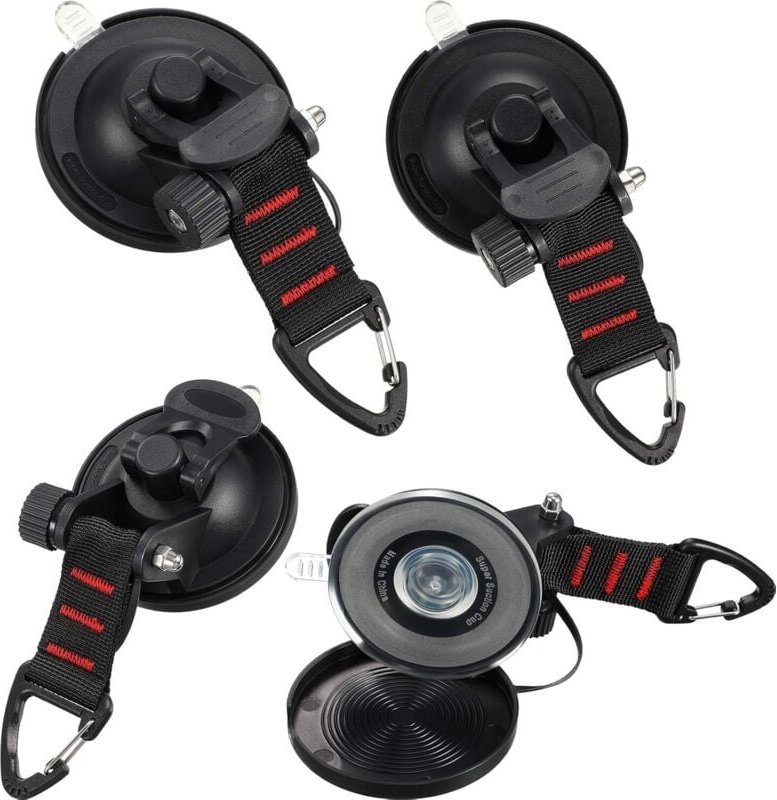 Set mit 4 Saugnapfankern mit Befestigungshaken, Saugnapf-Sicherheitshaken für Auto-Seitenmarkisen, Zelte und Campingplan...