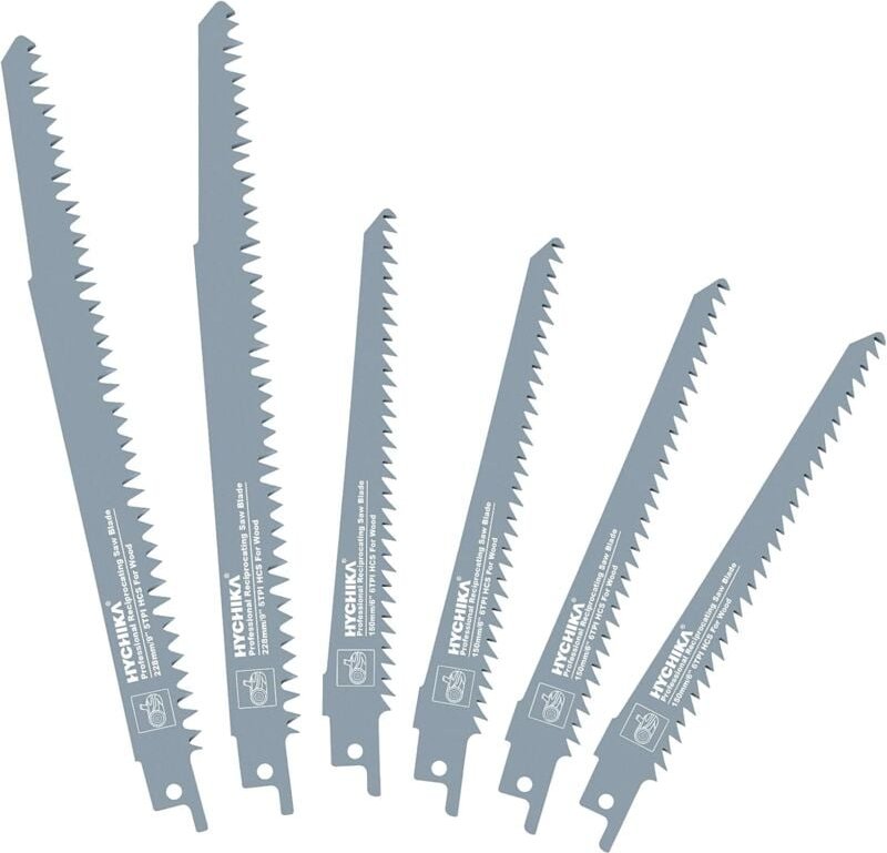 Hychika - Stichsägeblätter, 6-teilig Stichsägeblätter Holz für Bambus, pvc, Holz, Trockenbau, Passend für alle Stichsäge...