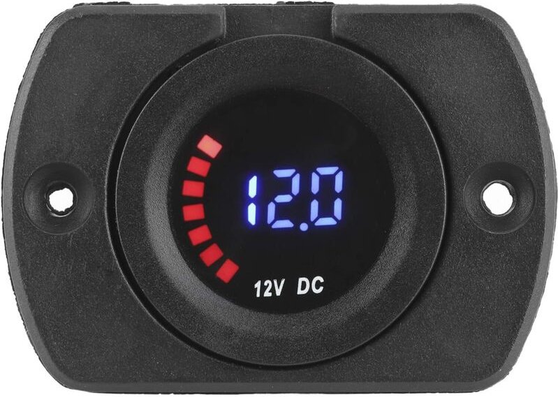 PC-Spannungsmesser mit Farbbildschirm und Verzögerung, zuverlässiges schwarzes Marine-Voltmeter für Auto-, Boots- und Mo...