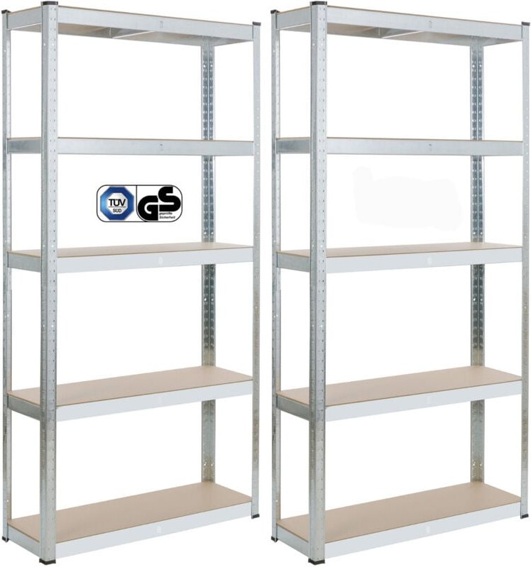 2er set Schwerlastregal 875 kg Kellerregal Lagerregal Steckregal 180 x 90 x 40 cm Regal - Arebos