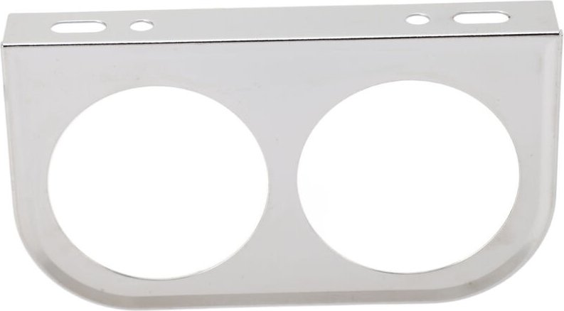2-Loch-Instrumententafel 2-1/16 Zoll 52 mm, universelles Metallinstrument für die Montage von Autoinstrumenten, silber.