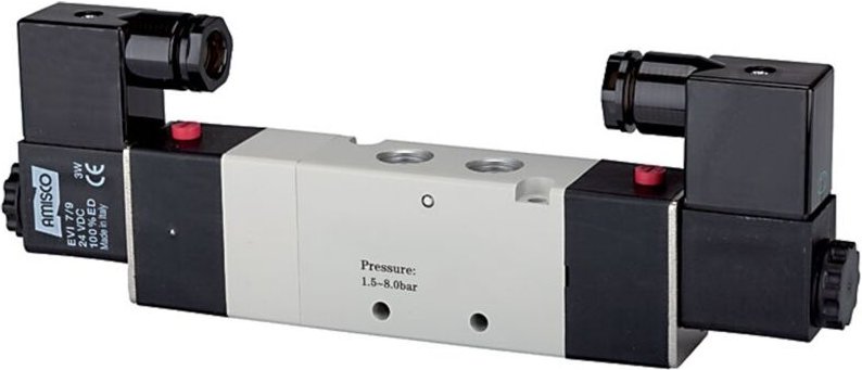 5/3-Wegeventil elektropneum. Mitte bel., g 1/8, 24VDC, 550l/min - Riegler