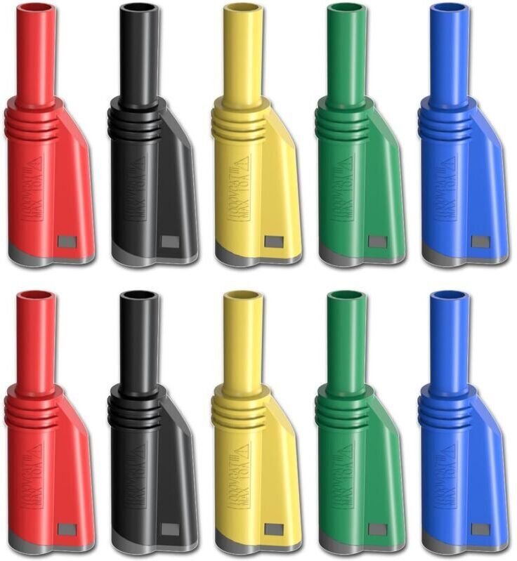 Stapelbare, geschirmte 4-mm-Bananenstecker, sicher, vollständig isoliert, lötfreie Schraubbefestigung, DIY-Steckverbinde...