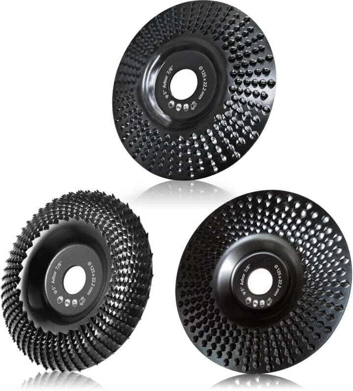 Holzschleifscheibe 125 mm, 3 Stück Schleifscheiben zum Formen, Schleifen und Schneiden. Räder für Winkelschleifer, von D...