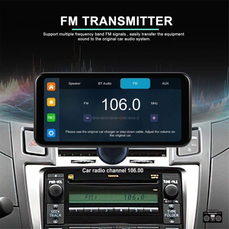 6,25-Zoll-Bildschirm MP5-Player Tragbares Bluetooth-Autoradio Drahtloses Carplay Android Auto Universal Multimedia - Ohn...