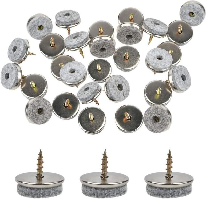 Stuhlgleiter (30er-Pack), 18 mm Durchmesser. Diese Möbelgleiter mit 5 mm dicken Filzgleitern bieten optimalen Schutz für...