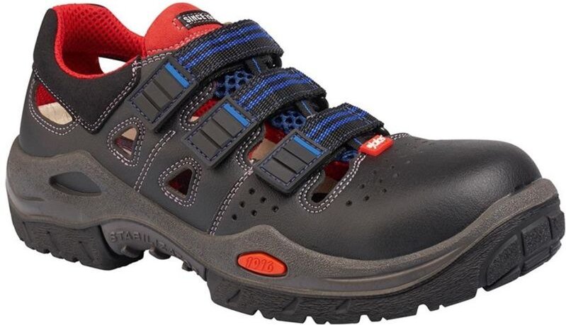 Jalas Sicherheitssandale 3800 R Respiro S1 ESD SRB Gr.47 schwarz/blau/rot