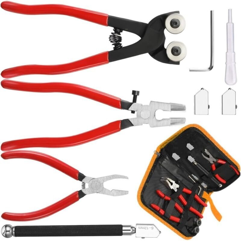 Verwenden Sie professionelle Fliesen- und Glasschneidwerkzeuge sowie Fliesenschneider mit einem sauberen, rutschfesten G...