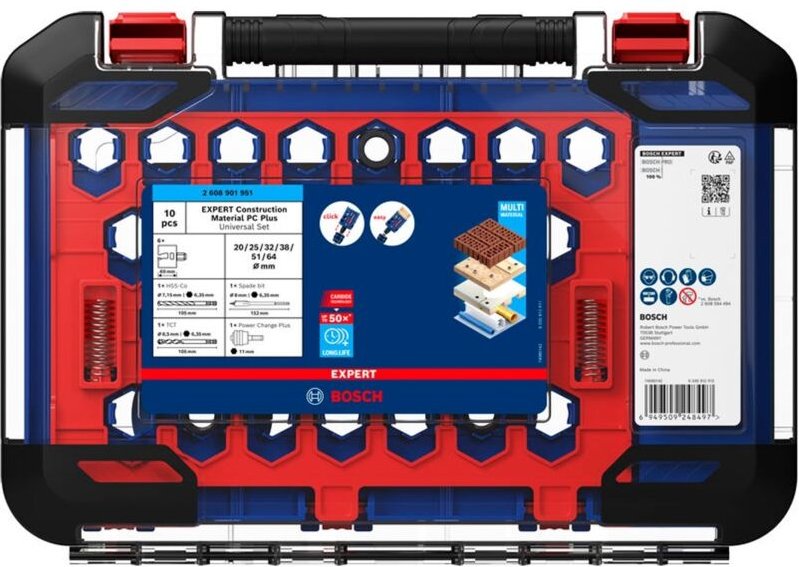 Bosch EXPERT Lochsägen-Set Construction Material Power Change Plus, 10-tlg.