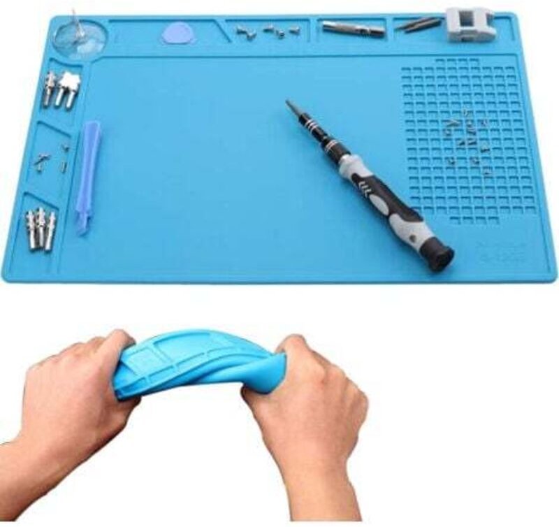 Silikon-Lötmatte, hitzebeständig bis 500 °C, rutschfest, weiche Silikon-Reparaturmatte, Elektronikreparaturmatte, Arbeit...