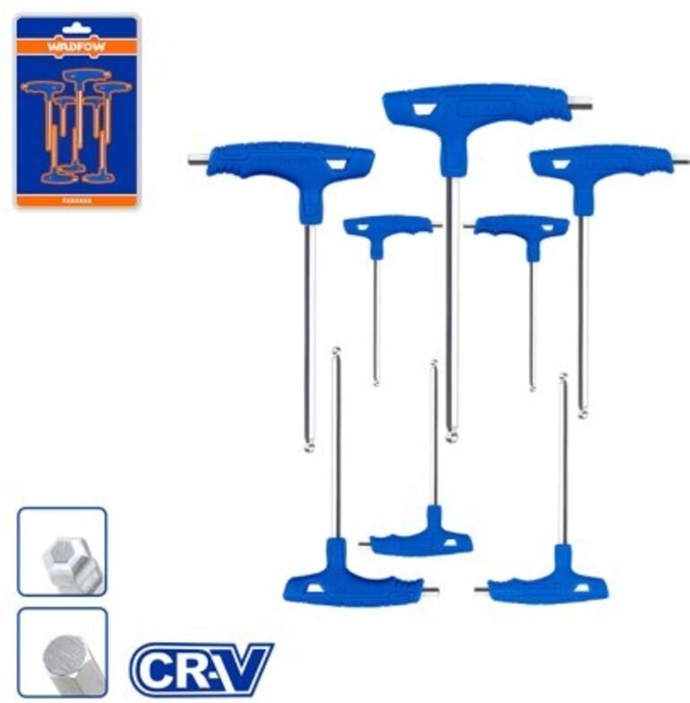 Satz mit 8 Inbusschlüsseln mit Kugelkopf und T-Griff - PRO TOOLS