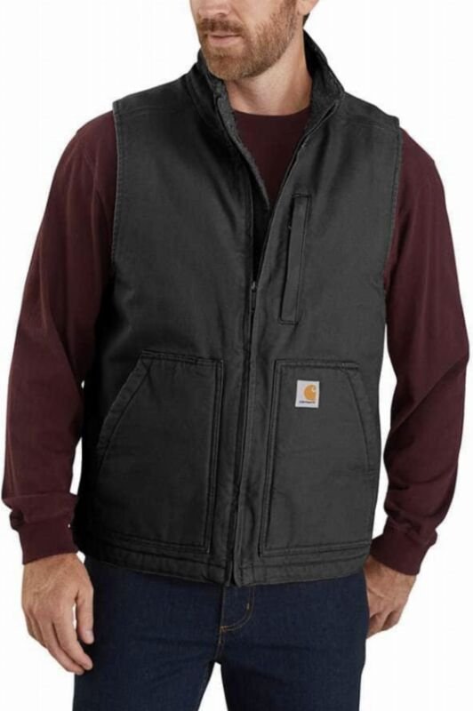 Ärmellose Weste mit verwaschenem Entenfutter, Schwarz T.M