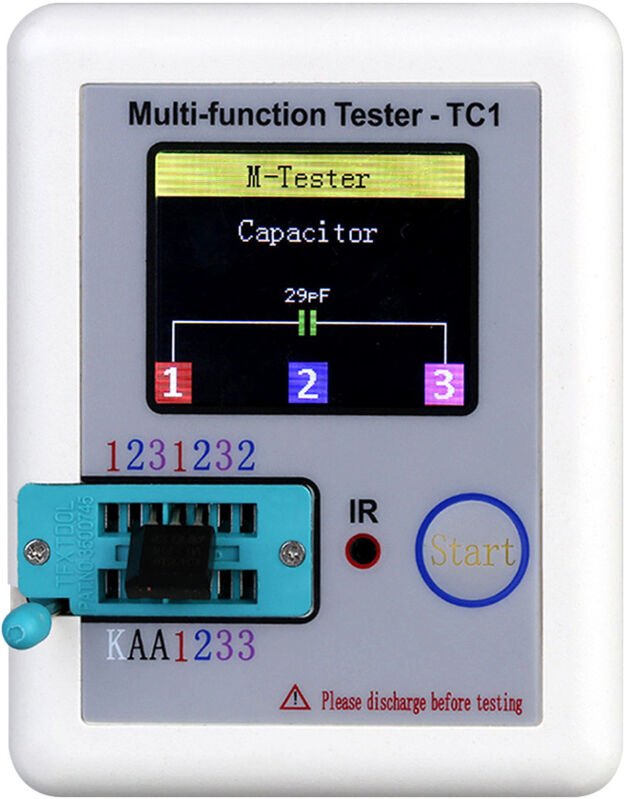 Decdeal - Bunter Display-Transistortester, multifunktionale TFT-Hintergrundbeleuchtung, Didoe-Triode, Kapazitätswidersta...